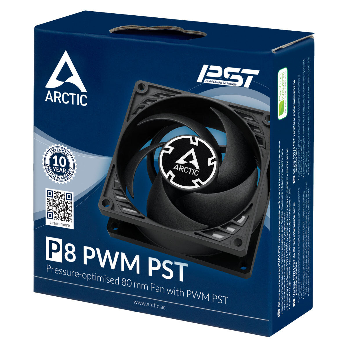 ARCTIC P8 PWM PST - Air Processor Cooler in Black - 80mm