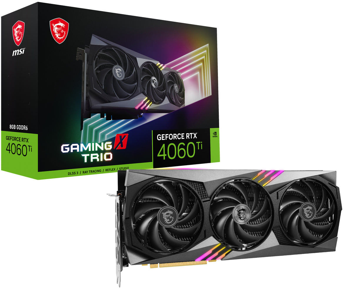 MSI GAMING X TRIO 8G - NVIDIA 8 GB GDDR6 GeForce RTX 4060 Ti graphics card