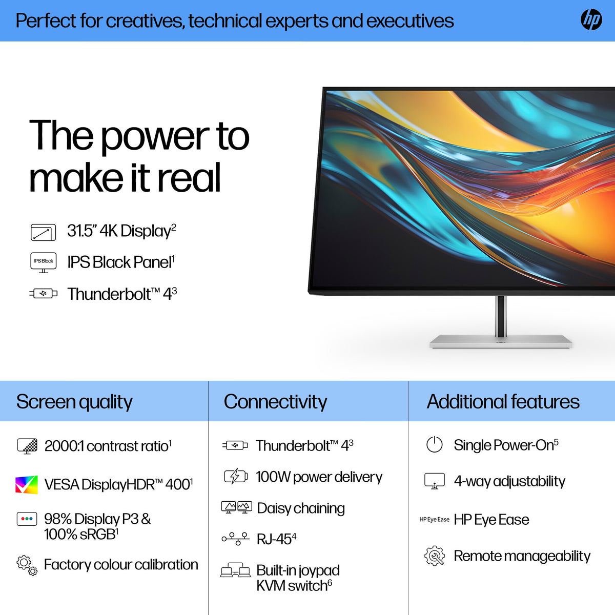 HP Series 7 Pro 732PK - 80 cm (31.5&quot;) - 3840 x 2160 pixels 4K Ultra HD Monitor