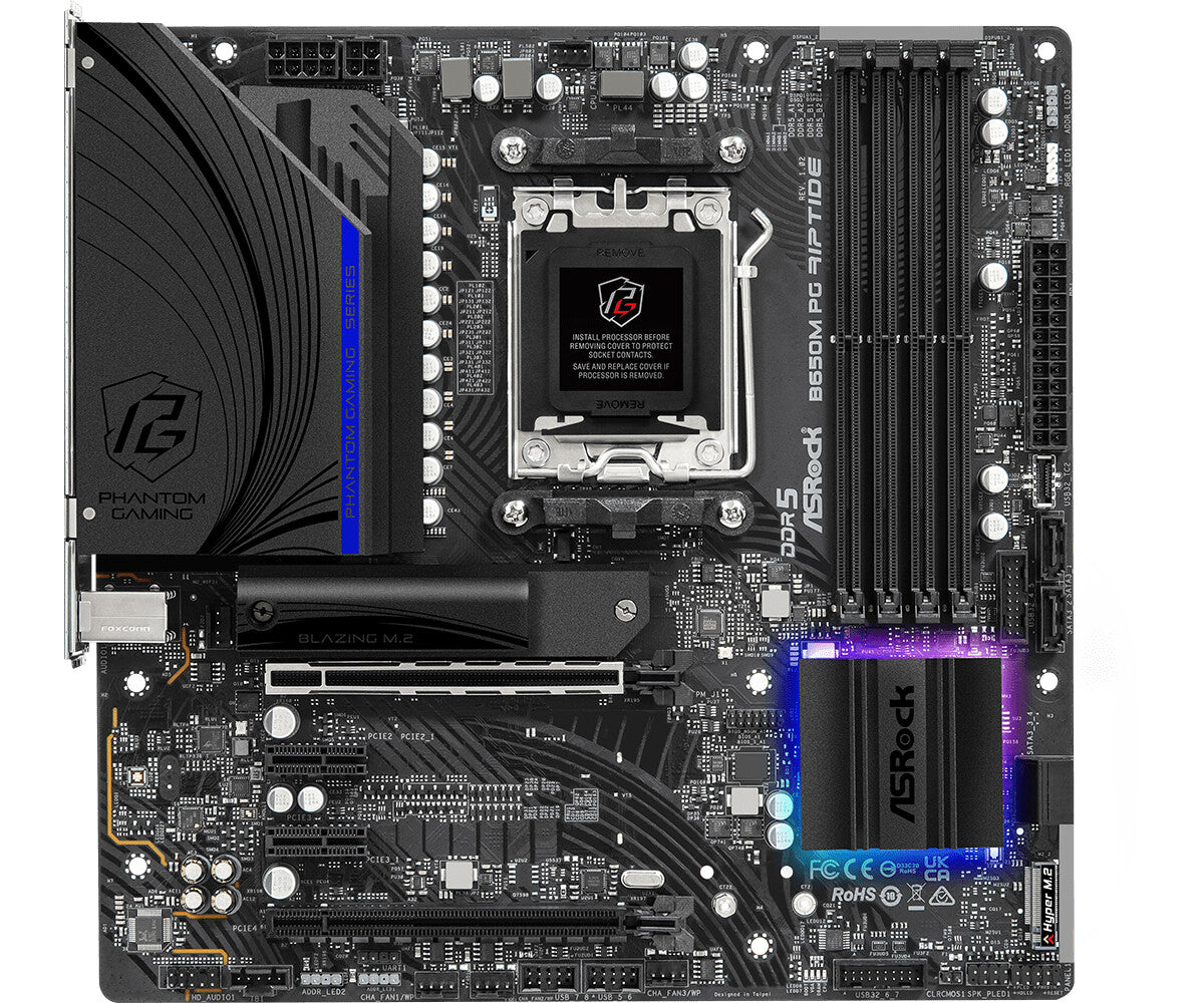 Asrock B650M PG Riptide micro ATX motherboard - AMD B650 Socket AM5