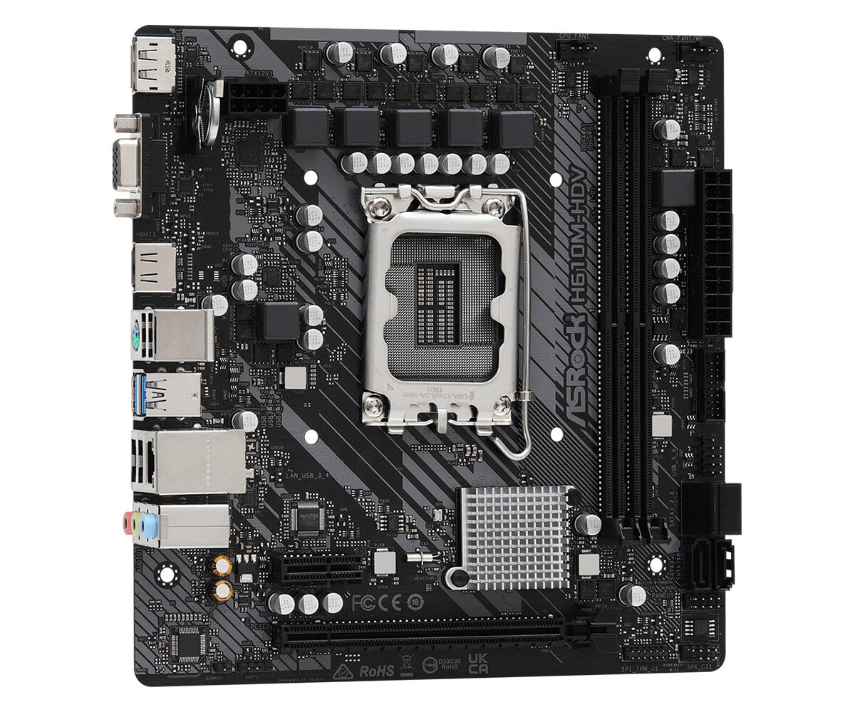 Asrock H610M-HDV micro ATX motherboard - Intel H610 LGA 1700