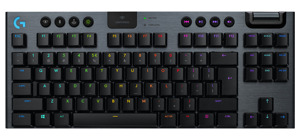 Logitech G - G915 TKL LIGHTSPEED RGB -  RF Wireless + Bluetooth RGB Mechanical Gaming Keyboard in Carbon (QWERTY UK)