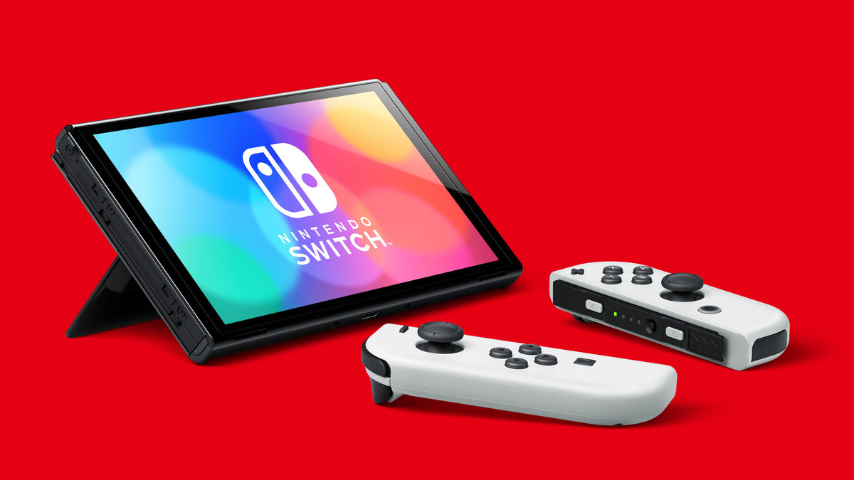 Nintendo Switch (OLED Model) - 64 GB - Neon Red / Blue