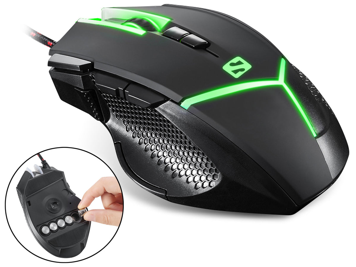 Sandberg Destroyer FlexWeight - USB Wired Mouse in Black - 4,00 DPI