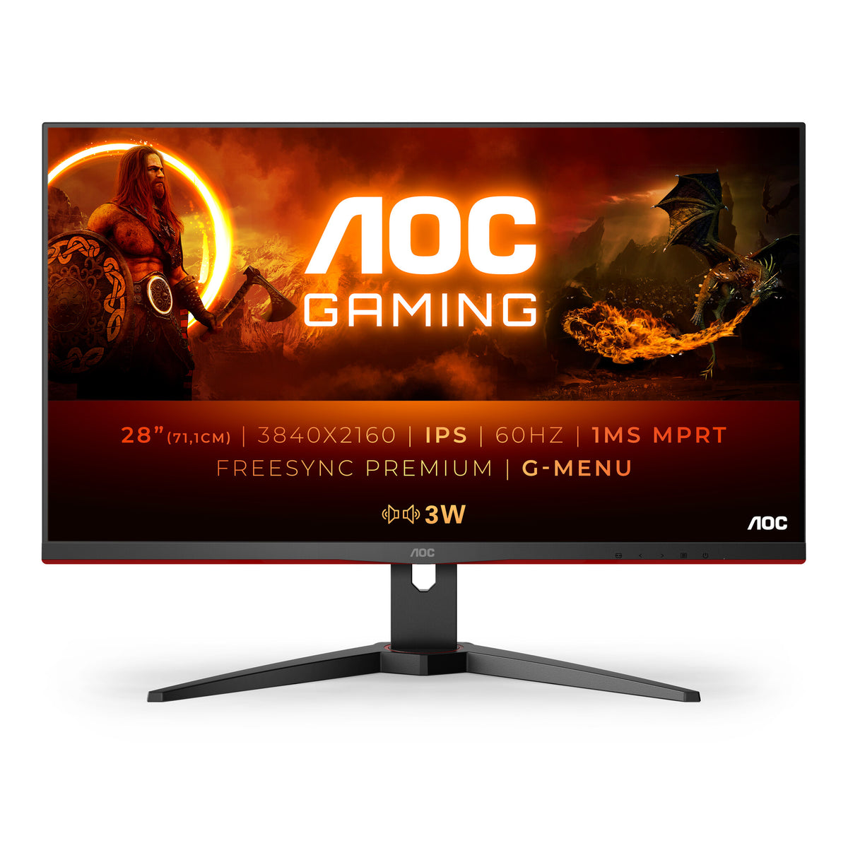 AOC G2 U28G2AE/BK - 71.1 cm (28&quot;) - 3840 x 2160 pixels 4K Ultra HD LED Monitor