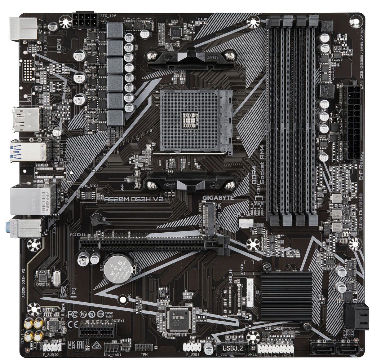 Gigabyte A520M DS3H V2 micro ATX motherboard - AMD A520 Socket AM4