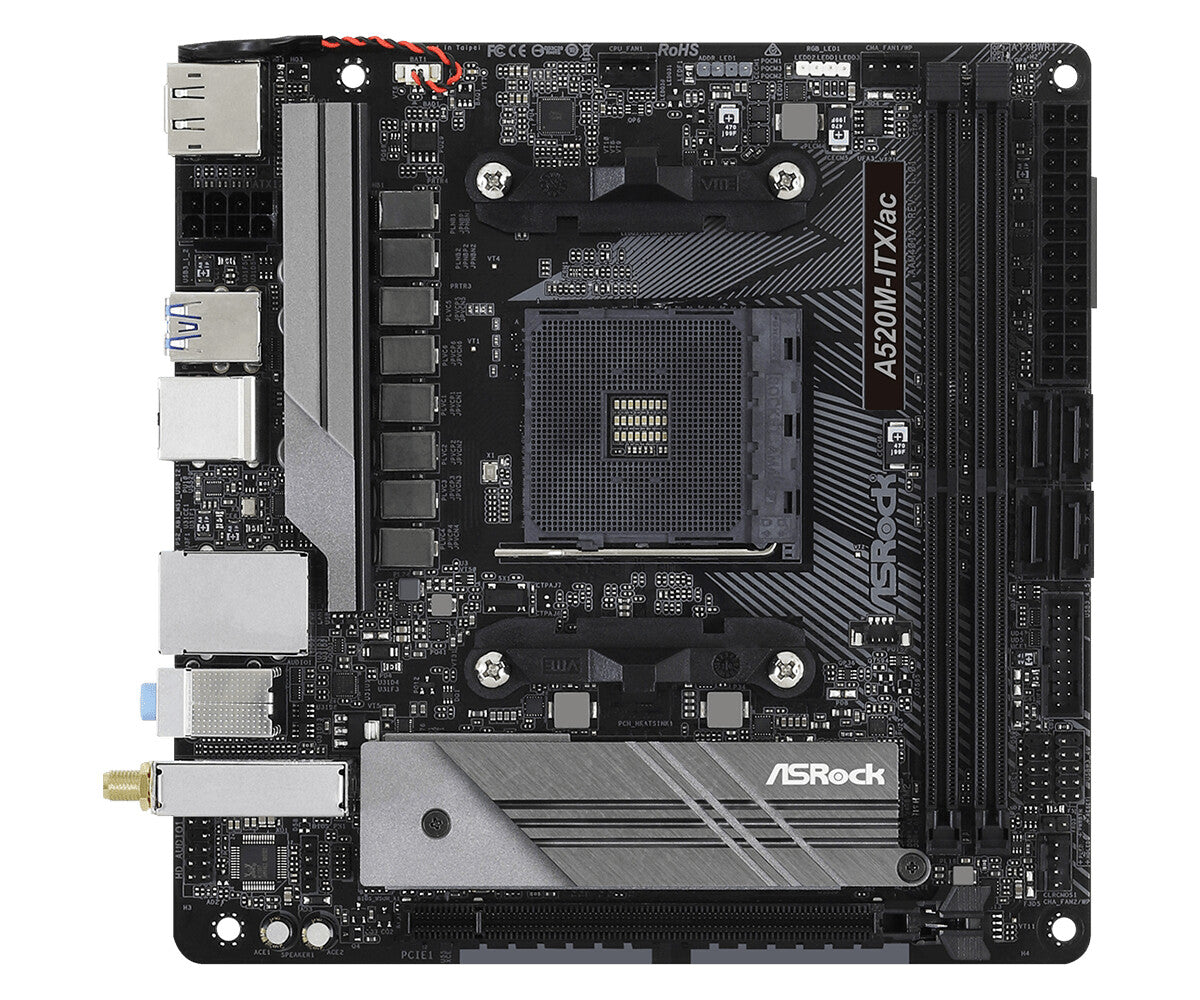 Asrock A520M-ITX/ac micro ATX motherboard - AMD A520 Socket AM4