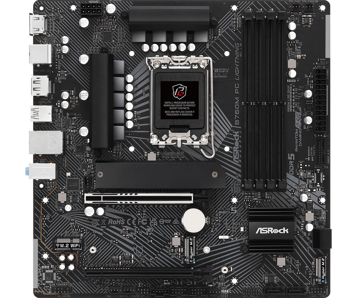 Asrock B760M PG Lightning micro ATX motherboard - Intel B760 LGA 1700