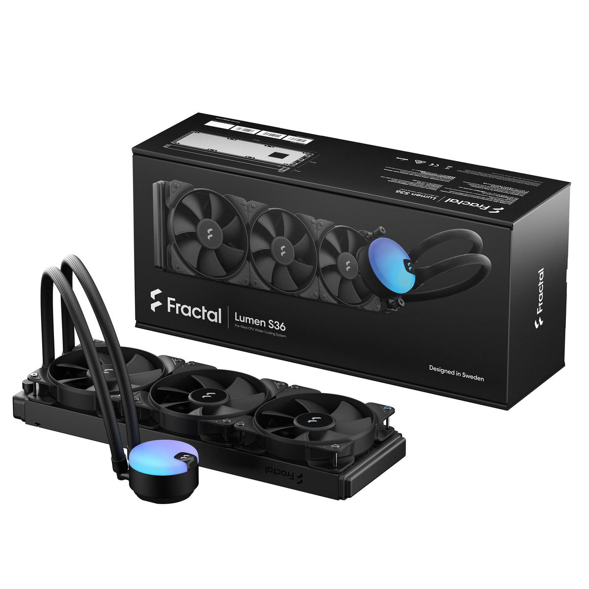 Fractal Design Lumen S36 v2 - All-in-one Liquid Processor Cooler in Black - 360mm