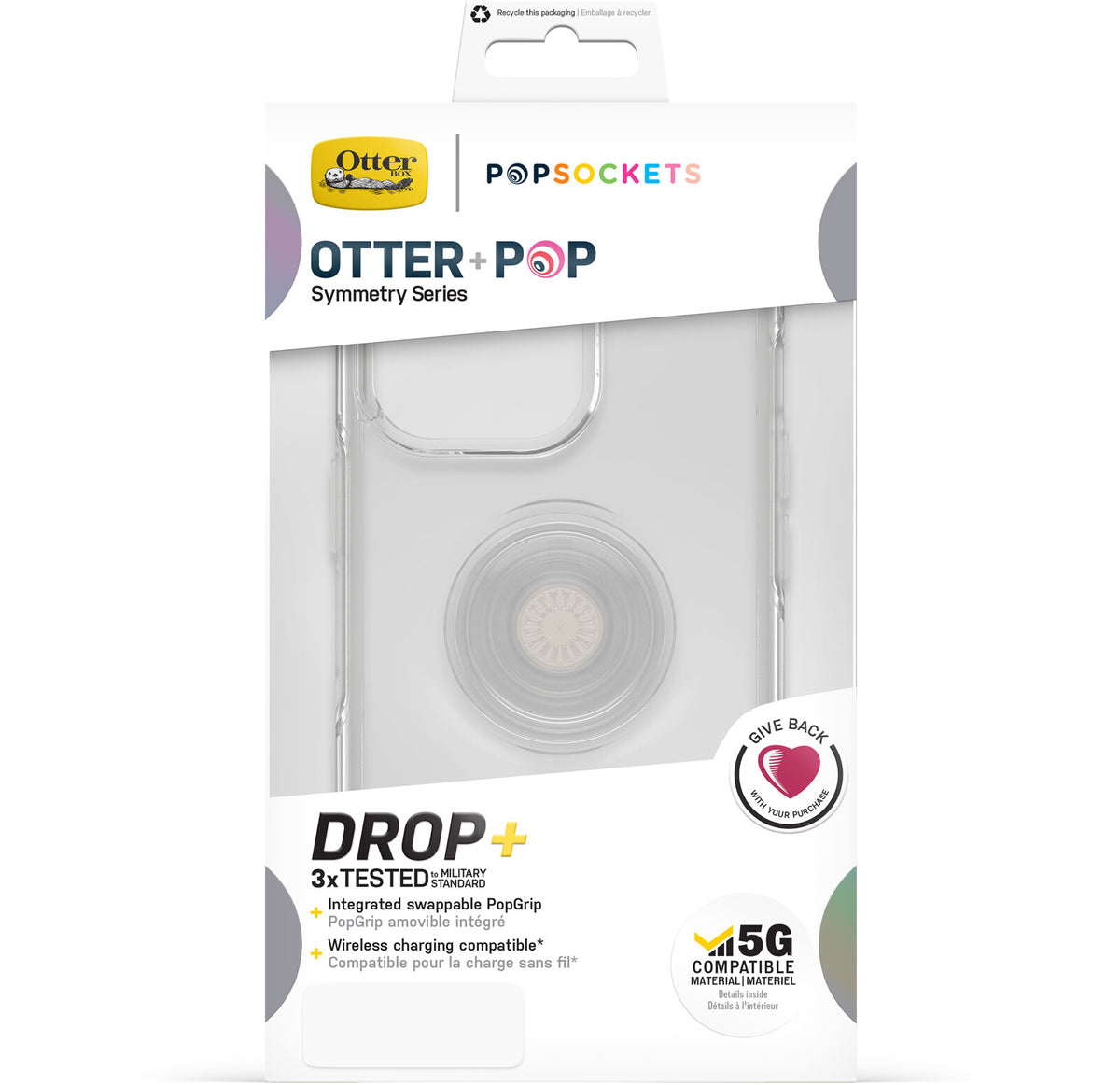 OtterBox Otter+Pop Case for iPhone 13 Pro with PopSockets PopGrip in Clear