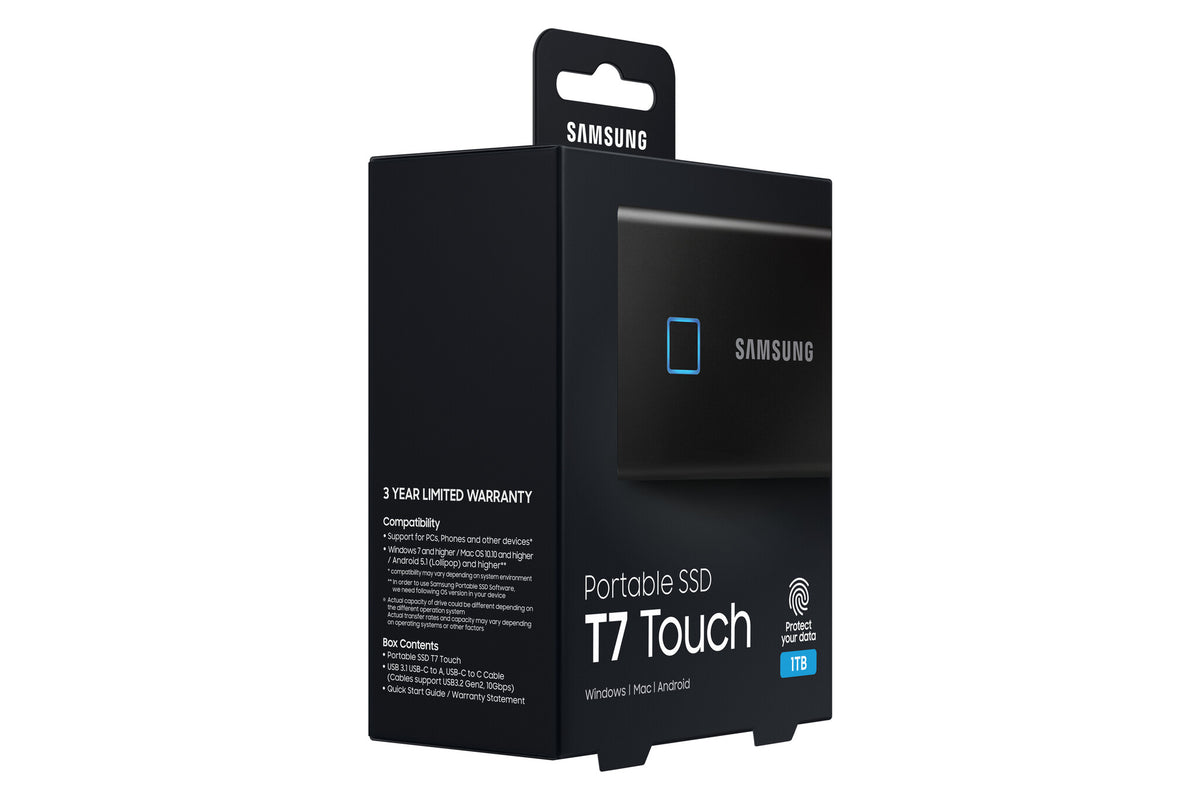 Samsung Portable SSD T7 Touch in Black - 1TB