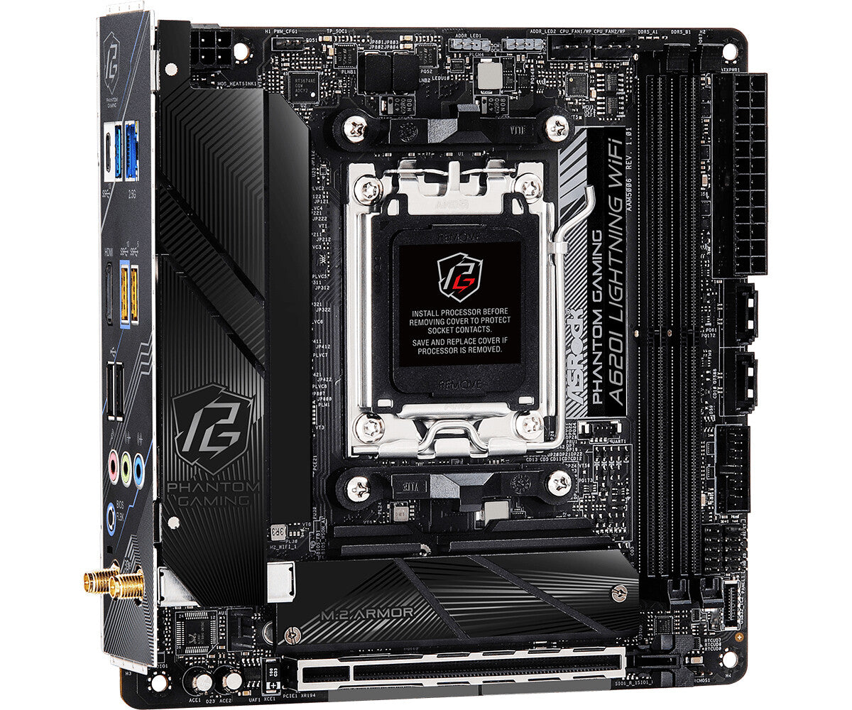 Asrock A620I Lightning WiFi mini ITX motherboard - AMD A620 Socket AM5