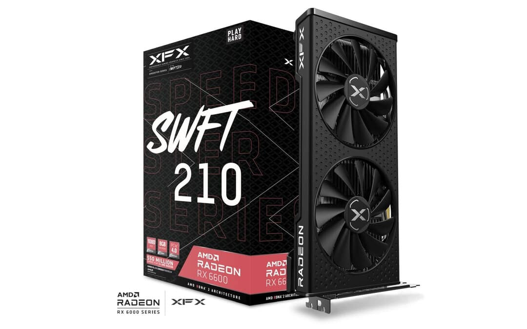 XFX Speedster SWFT 210 - AMD 8 GB GDDR6 Radeon RX 6600 graphics card