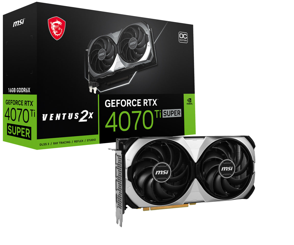 MSI VENTUS 2X OC - NVIDIA 16 GB GDDR6X GeForce RTX 4070 Ti SUPER graphics card