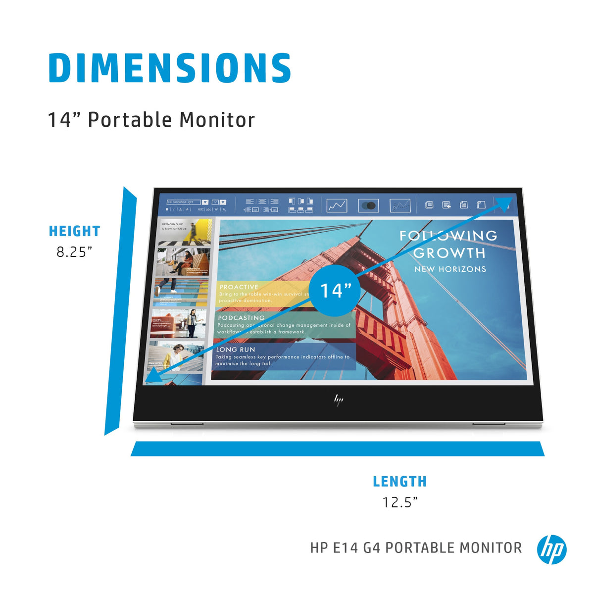 HP E-Series E14 G4 - 35.6 cm (14&quot;) - 1920 x 1080 pixels Full HD LED Monitor