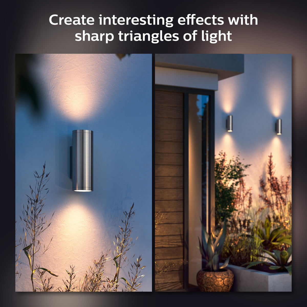 Philips Hue Appear Outdoor Wall Light in Silver - White and colour ambience (Pack of 2)