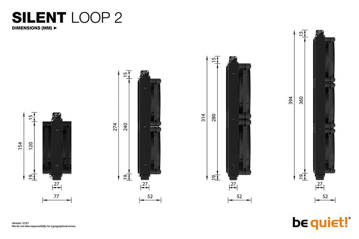 be quiet! Silent Loop 2 - All In One Liquid Processor Cooler in Black - 240mm