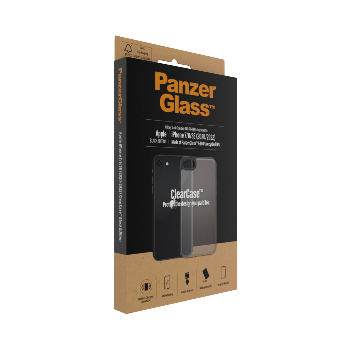 PanzerGlass ® ClearCase for iPhone 8 / 7 / SE (2020/2022) in Black