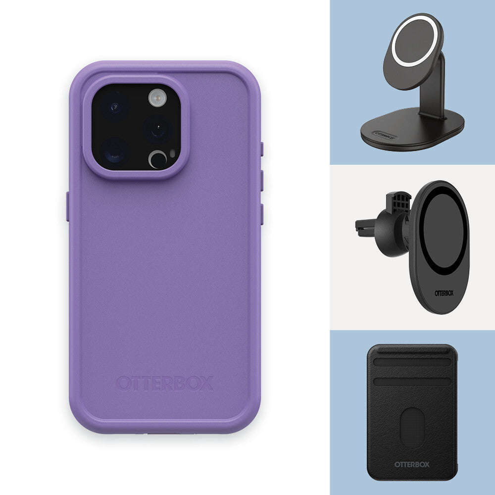 OtterBox Frē Series for iPhone 15 Pro in Rule of Plum (Purple)