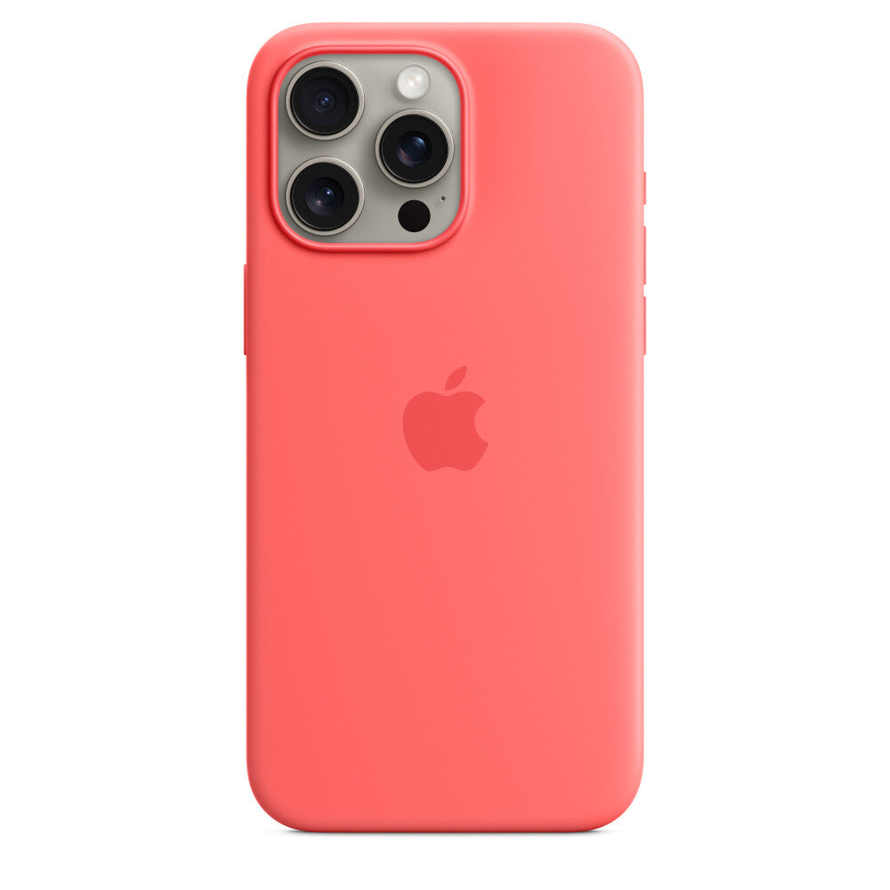 Silicone Case with MagSafe for iPhone 15 Pro Max in Guava Pink