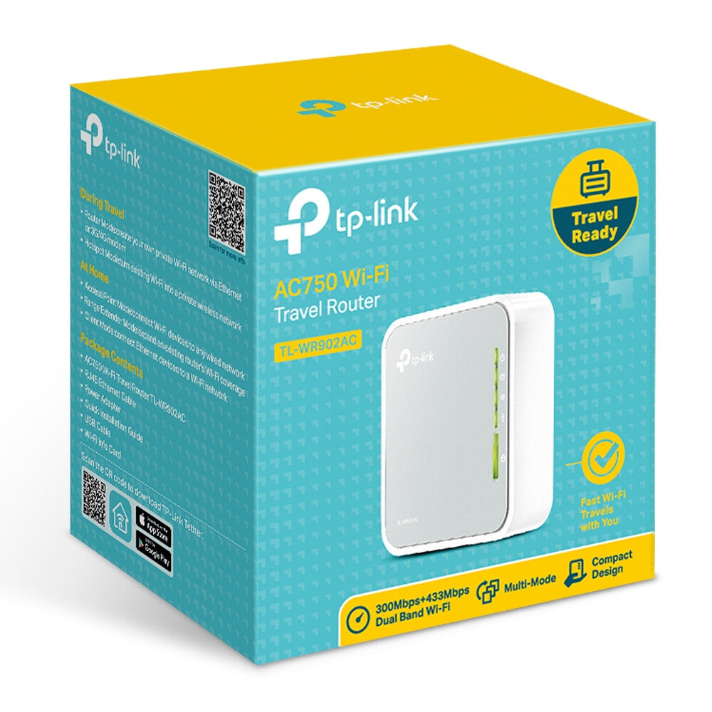 TP-Link TL-WR902AC - Fast Ethernet Dual-band (2.4 GHz / 5 GHz) 4G wireless travel router in White