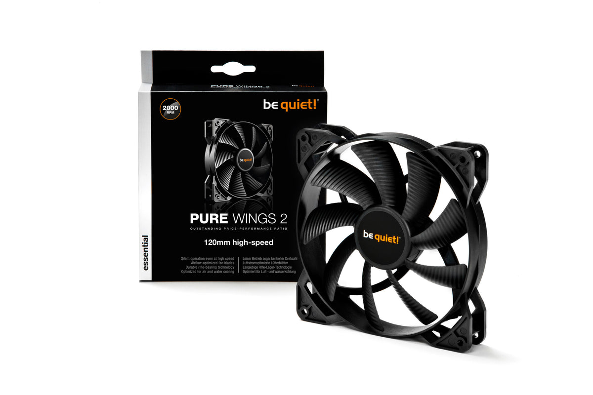 be quiet! Pure Wings 2 - Computer Case Fan in Black - 120mm