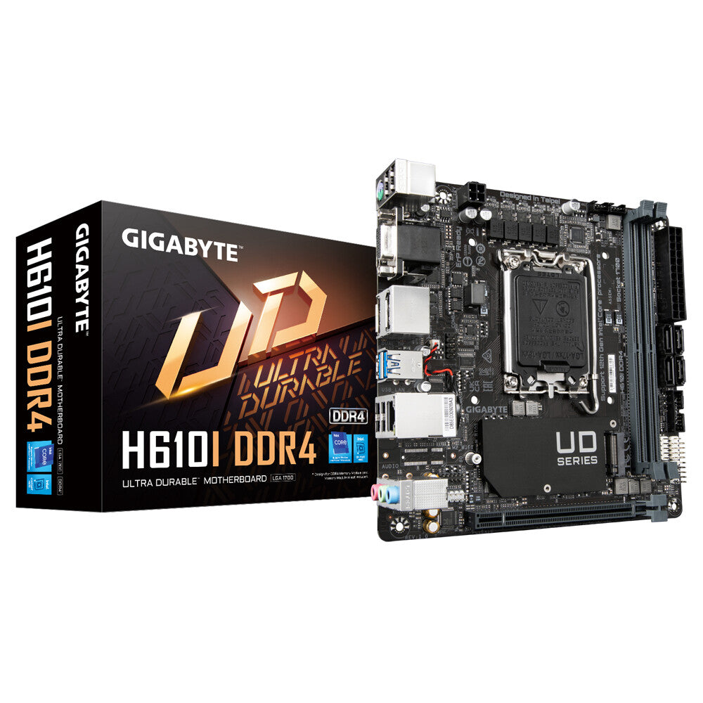 Gigabyte H610I DDR4 mini ITX motherboard - Intel H610 Express LGA 1700