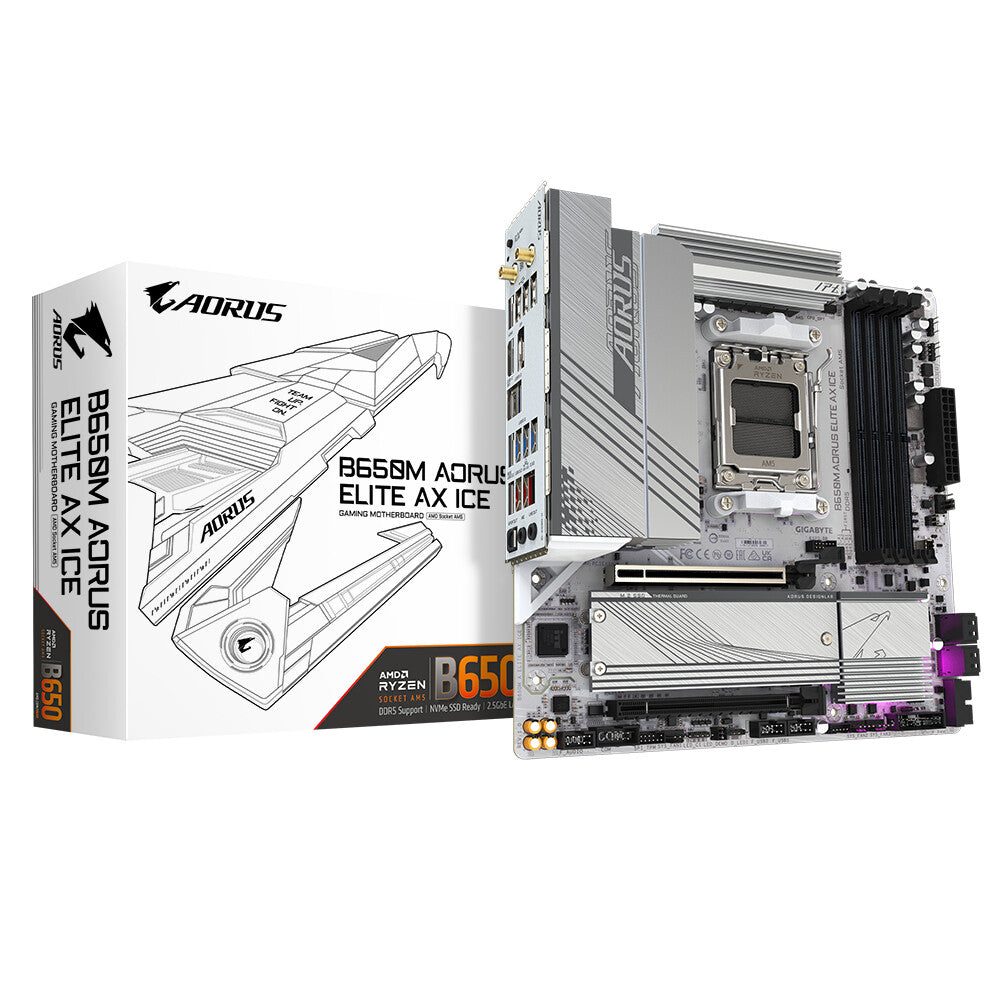 Gigabyte B650M AORUS ELITE AX ICE ATX motherboard - AMD B650 Socket AM5