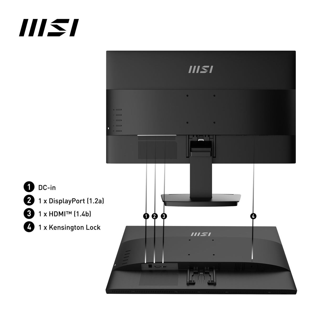 MSI Pro MP2412 - 60.5 cm (23.8&quot;) - 1920 x 1080 pixels Full HD LCD Monitor