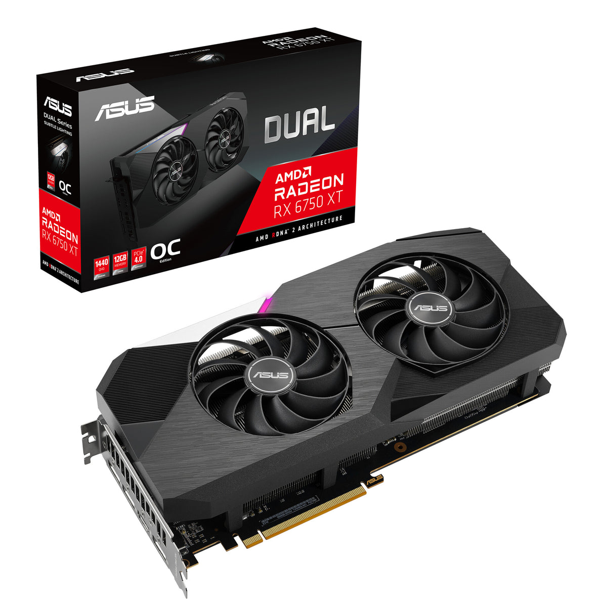 ASUS Dual - AMD 12 GB GDDR6 Radeon RX 6750 XT graphics card