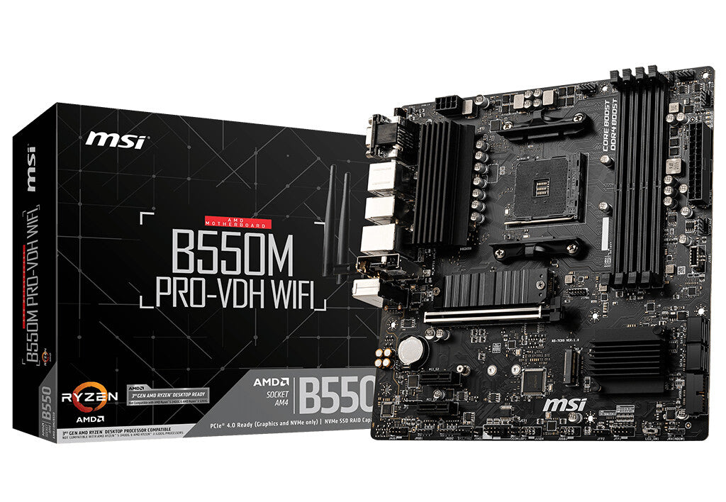 MSI B550M PRO-VDH WIFI micro ATX motherboard - AMD B550 Socket AM4