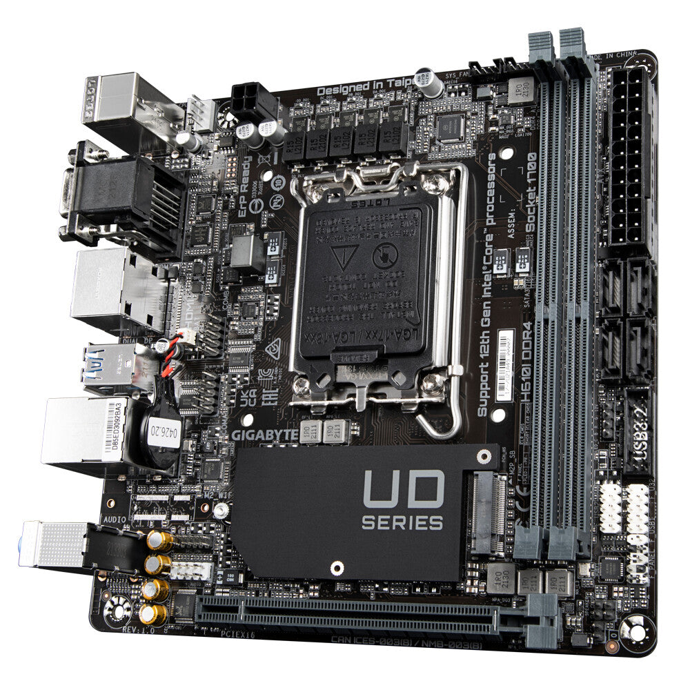 Gigabyte H610I DDR4 mini ITX motherboard - Intel H610 Express LGA 1700