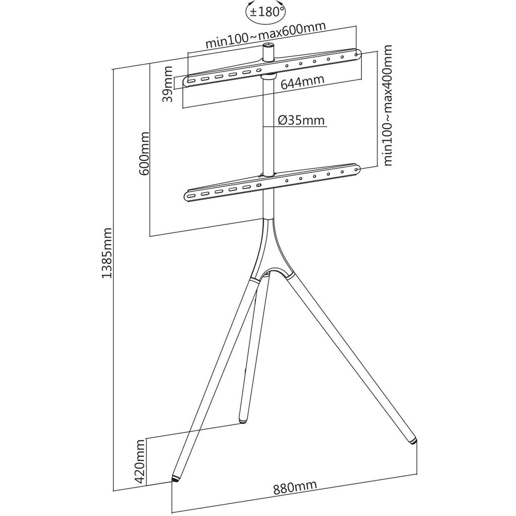 Manhattan 461795 - Tripod monitor/TV floor stand for 114.3 cm (45&quot;) to 165.1 cm (65&quot;)