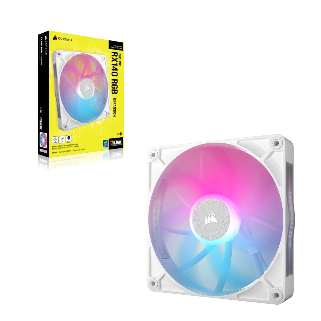 Corsair iCUE LINK RX140 RGB - Computer Case Fan in White - 140mm