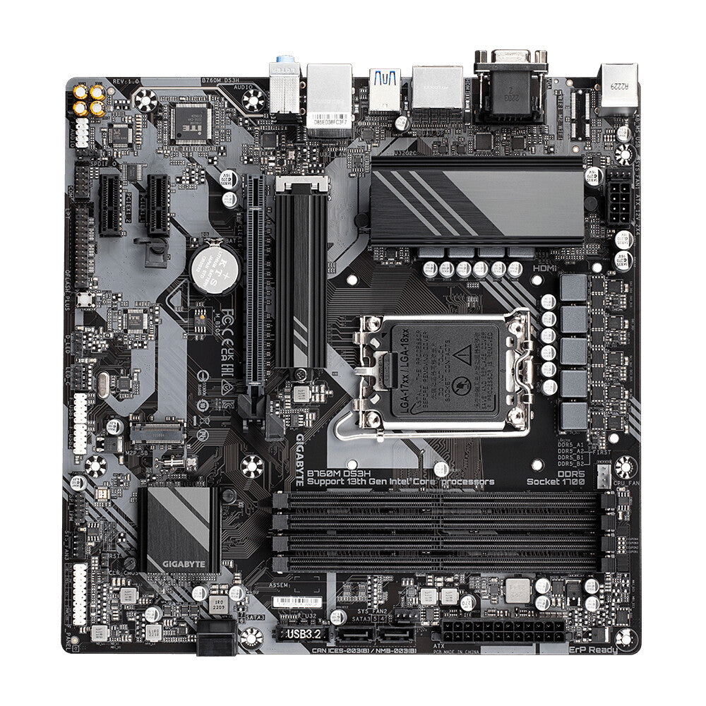 Gigabyte B760M DS3H Micro ATX motherboard - Intel B760 Express LGA 1700