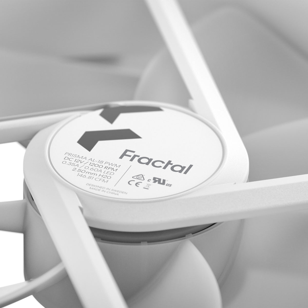 Fractal Design Prisma AL-18 - PWM Computer Case Fan in White - 180mm