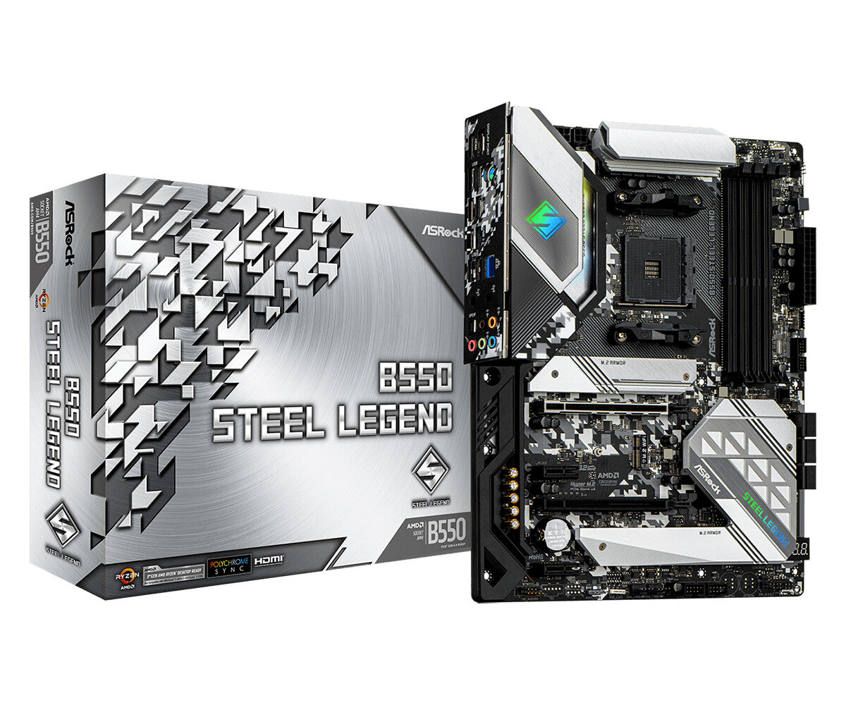 Asrock B550 Steel Legend ATX motherboard - AMD B550 Socket AM4