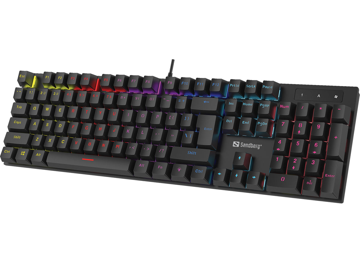 Sandberg E-Sports - USB Wired RGB Mechanical Gaming Keyboard in Black (QWERTY UK)