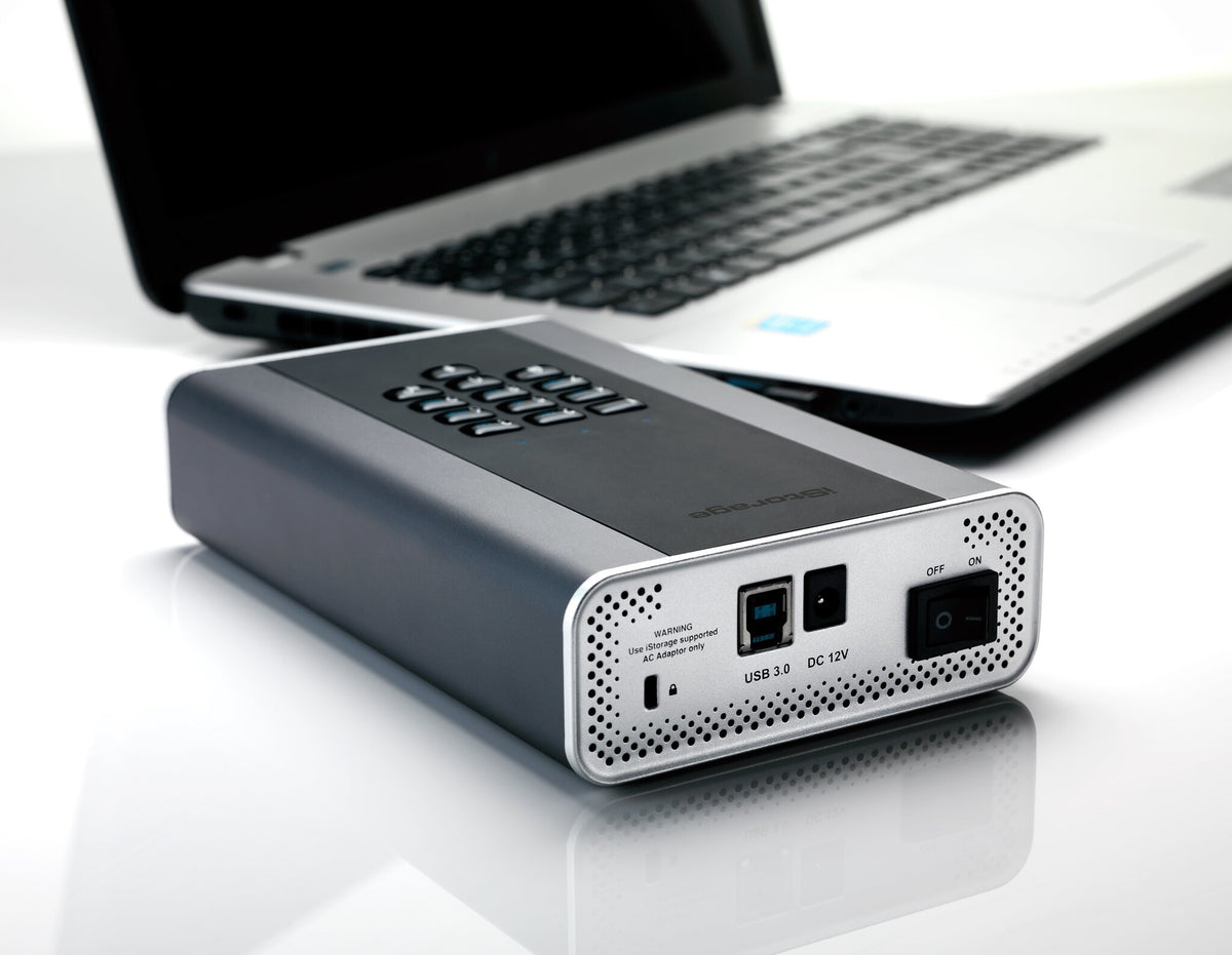 iStorage diskAshur DT2 - Secure Encrypted Desktop Hard Drive in Graphite - Password Protected - 10 TB