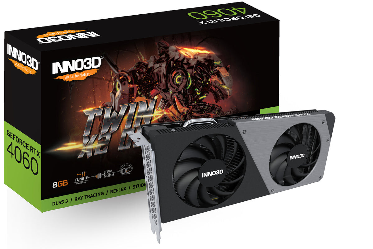 Inno3D TWIN X2 OC - NVIDIA 8 GB GDDR6 GeForce RTX 4060 graphics card