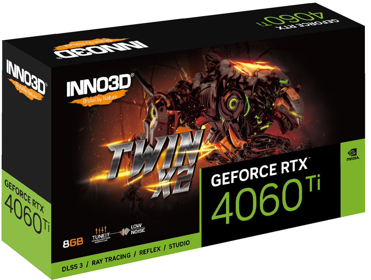 Inno3D TWIN X2 - NVIDIA 8 GB GDDR6 GeForce RTX 4060 Ti graphics card