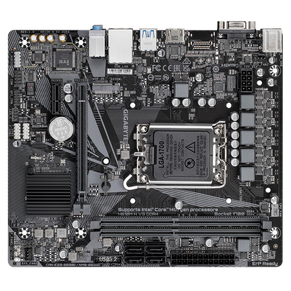 Gigabyte H610M H V3 DDR4 ATX motherboard - Intel H610 LGA 1700