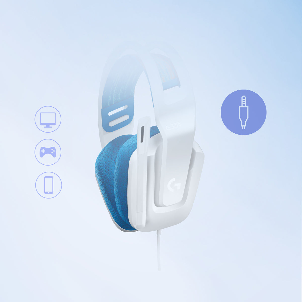 Logitech G - G335 Wired Gaming Headset in White