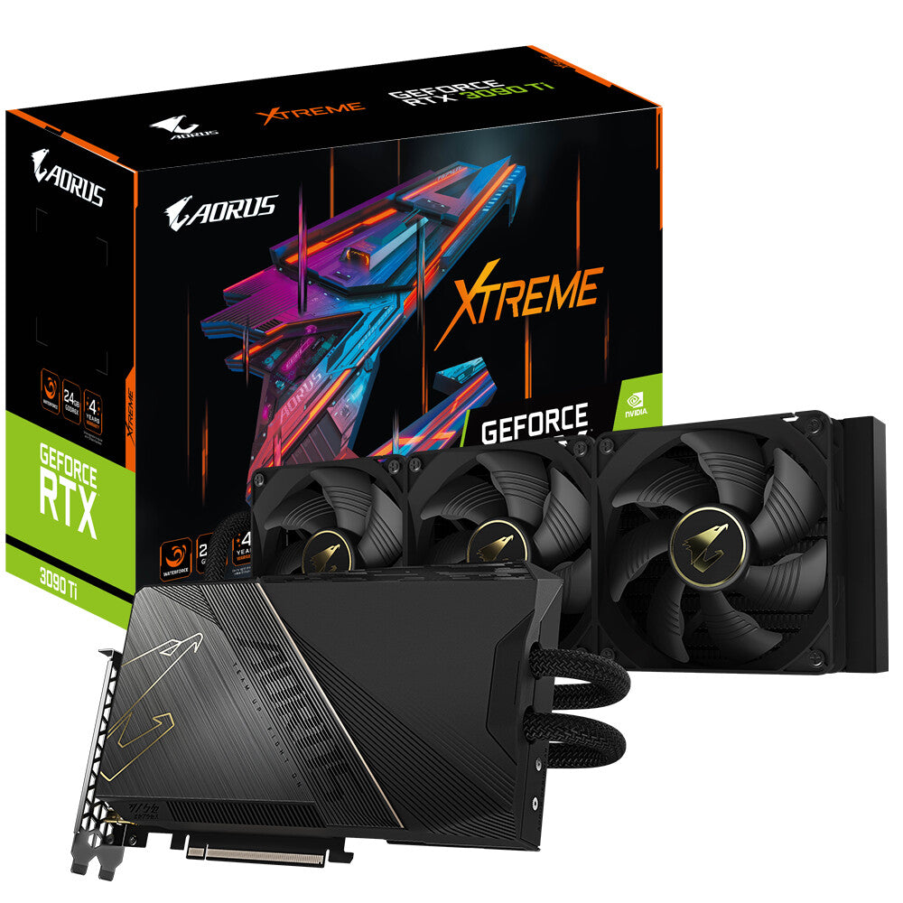 GIGABYTE AORUS XTREME WATERFORCE - NVIDIA 24 GB GDDR6X GeForce RTX 3090 Ti graphics card