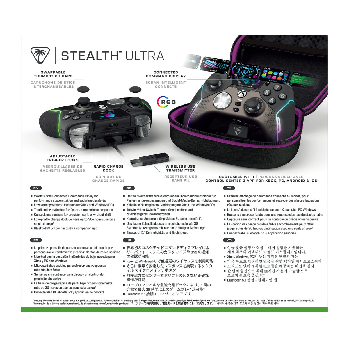 Turtle Beach Stealth Ultra - Wireless Bluetooth Controller with Rapid Charge Dock for Android / PC / Xbox Series X|S