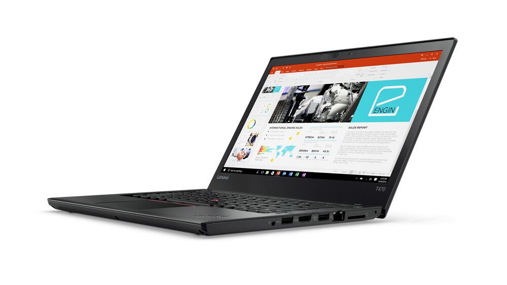 Lenovo ThinkPad T470 Laptop - 35.6 cm (14&quot;) - Intel® Core™ i5-7200U - 8 GB DDR4-SDRAM - 256 GB SSD - Wi-Fi 5 - Windows 10 Pro - Black - Refurbished