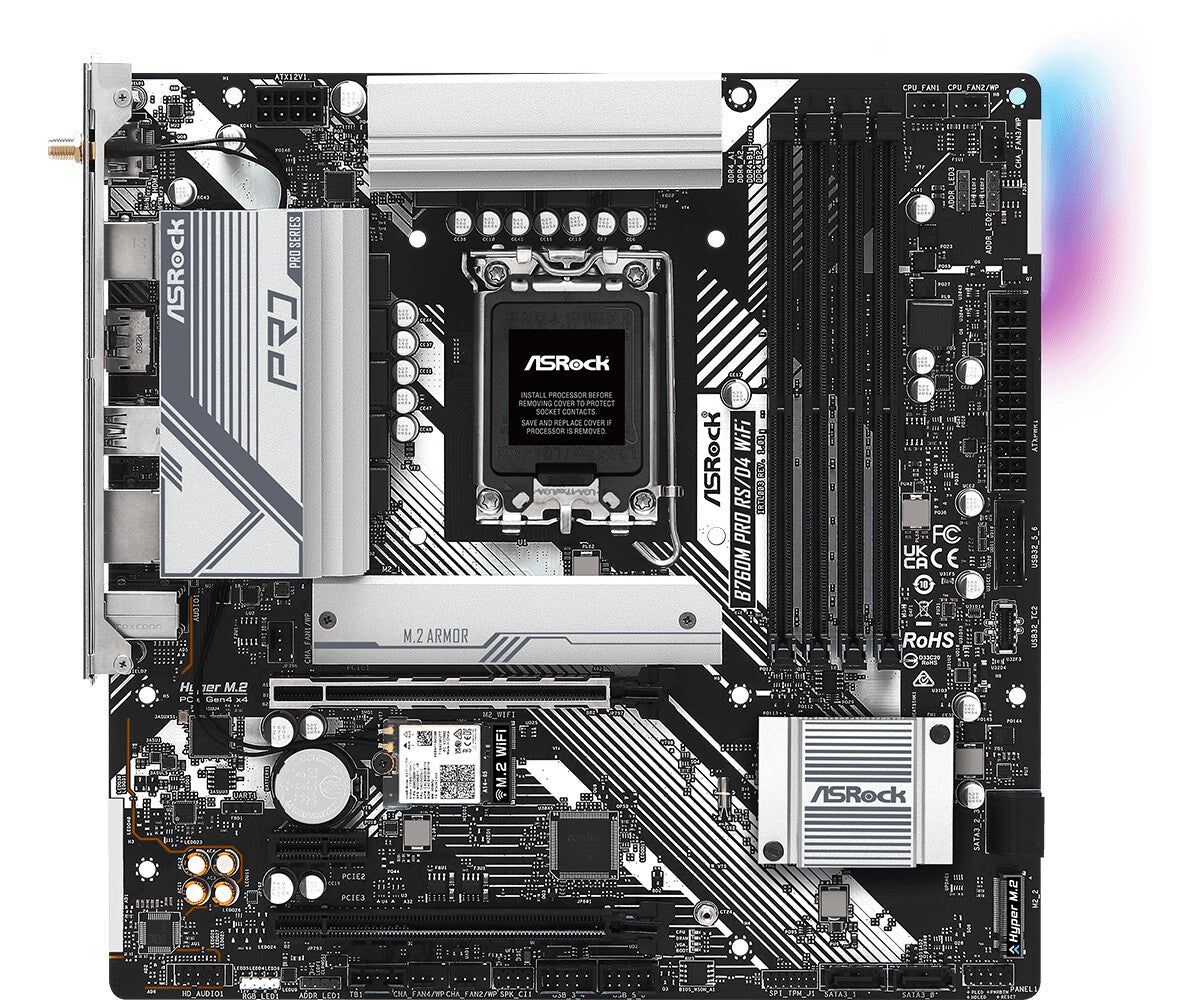 Asrock B760M Pro RS/D4 WiFi micro ATX motherboard - Intel B760 LGA 1700