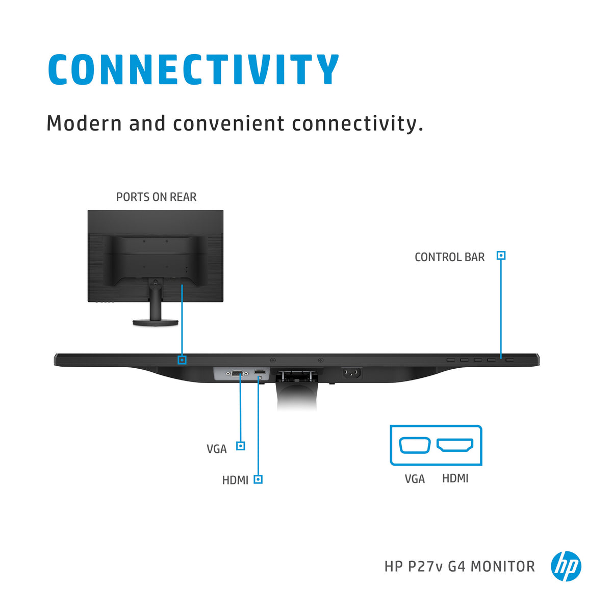 HP P27V G4 - 68.6 cm (27&quot;) - 1920 x 1080 pixels Full HD LCD Monitor