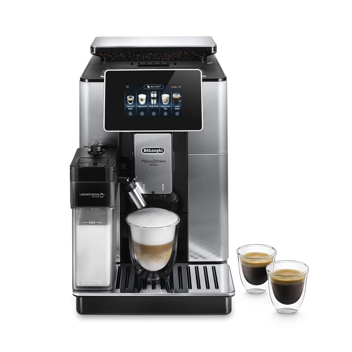 De&#39;Longhi PrimaDonna Soul ECAM610.75.MB - Fully Automatic Bean to Cup Coffee Machine in Metal Black