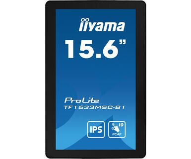 iiyama ProLite TF1633MSC-B1 - 39.6 cm (15.6&quot;) - 1920 x 1080 pixels Full HD Touchscreen Monitor